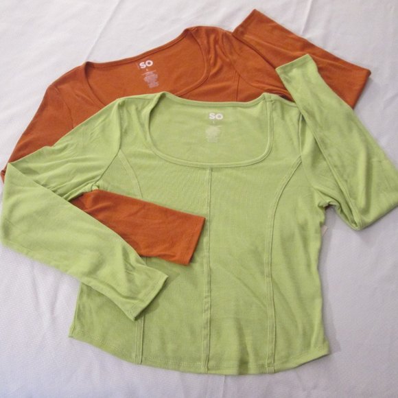 🧡 SO CINNAMON LONG SLEEVE SEAMED TOP – SIZE L - Picture 5 of 9